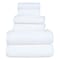 Hastings Home 6-piece 100-percent Cotton Towel Set with 2 Bath Towels, 2 Hand Towels and 2 Washcloths (White) 821823NLC - alternate 2